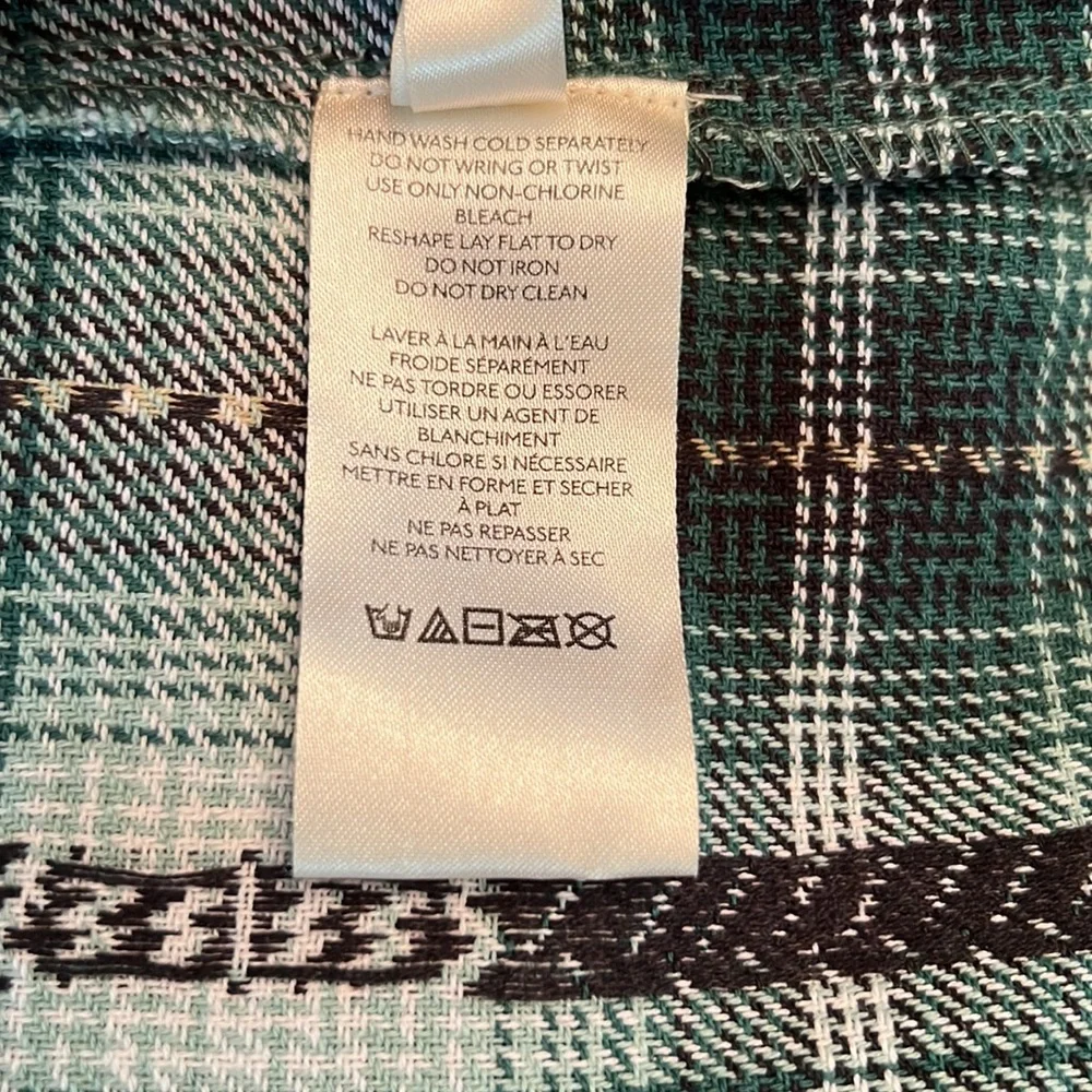 Free People Redwood Flannel Mini Dress Green - Picture 15 of 16